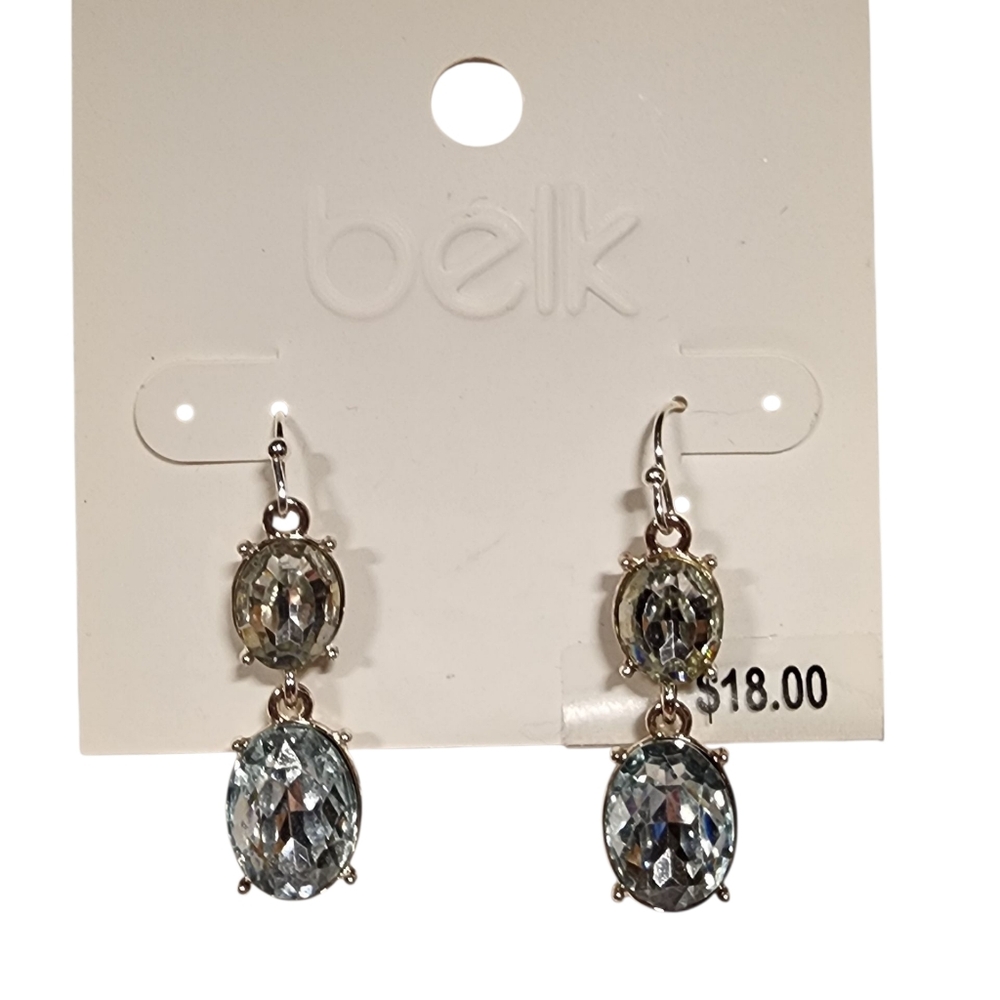 Navettes Blue Topaz Multi Stone Dangle Drop Earrings (NWT)